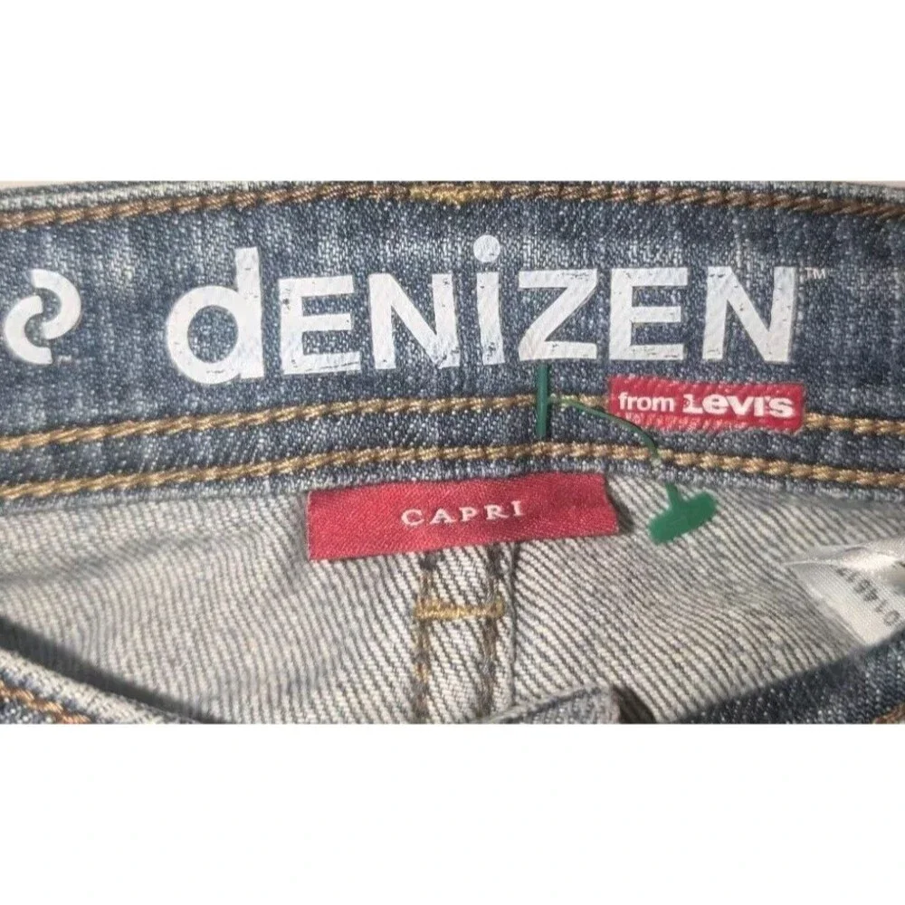 Levi's Denim Jeans Denizen Womens Size 4 Blue Capri Dark Wash Stretch Mid Rise - Picture 4 of 14